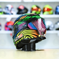 Mũ Fullface LS2 FF800 KPA 2 Kính Power Cầu Vòng Đen Tím + Tặng Pinlock