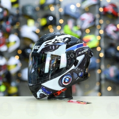 Mũ Fullface ROC R11 Pro Đen Bóng + Dán Tem Decal BMW 2025 FREESHIP
