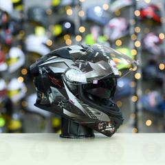 Mũ Fullface ROC R11 Pro Đen Bóng + Dán Tem Decal Winner X Xám FREESHIP