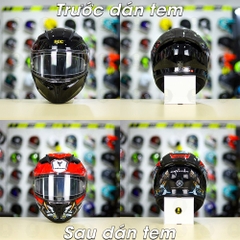 Tem Decal Yamaha Exciter Đỏ Cho Nón Fullface - Không Nón - FREESHIP