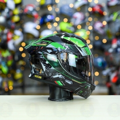 Mũ Fullface ROC R11 Pro Đen Bóng + Dán Tem Decal Kawasaki FREESHIP