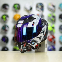 Mũ Royal M138b Đen Bóng + Tặng Dán Tem Decal BMW Trắng Xanh FREESHIP