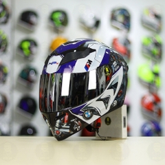 Mũ Royal M138b Đen Bóng + Tặng Dán Tem Decal BMW Trắng Xanh FREESHIP