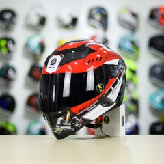 Mũ Royal M138b Đen Bóng + Tặng Dán Tem Decal Yamaha R15 Đỏ FREESHIP