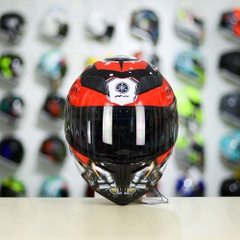 Mũ Royal M138b Đen Bóng + Tặng Dán Tem Decal Yamaha R15 Đỏ FREESHIP