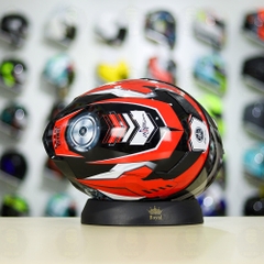 Mũ Royal M138b Đen Bóng + Tặng Dán Tem Decal Yamaha R15 Đỏ FREESHIP