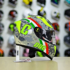 Mũ Fullface TORC T18 POC Camo Trắng Xanh Mạ FREESHIP