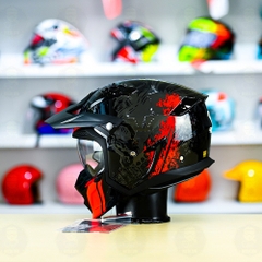 Mũ Fullface Yohe 890 NAVI T5 Đỏ Đen Bóng FREESHIP