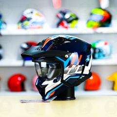 Mũ Fullface Yohe 890 NAVI T6 Cam Xanh Bóng FREESIP