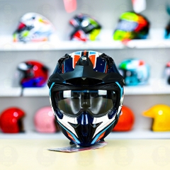 Mũ Fullface Yohe 890 NAVI T6 Cam Xanh Bóng FREESIP