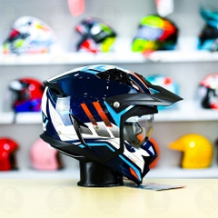 Mũ Fullface Yohe 890 NAVI T6 Cam Xanh Bóng FREESIP