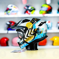 Mũ Fullface Yohe 890 NAVI T9 Xanh Xám Bóng FREESHIP