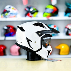 Mũ Fullface Yohe 890 NAVI Trắng  Bóng FREESHIP