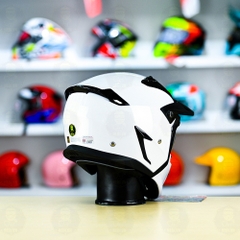 Mũ Fullface Yohe 890 NAVI Trắng  Bóng FREESHIP