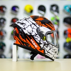 Mũ Fullface Yohe 978 PLUS 2020 Trắng Cam Đen FREESHIP