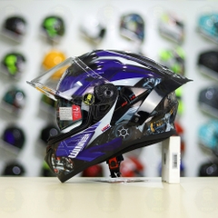 Mũ Fullface EGO E81 Đen Bóng + Tem Honda WINNER Xanh GP FREESHIP