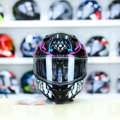 Mũ Fullface Yohe 985 T52 Đen Trắng Hồng FREESHIP