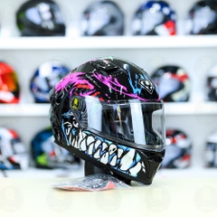 Mũ Fullface Yohe 985 T52 Đen Trắng Hồng FREESHIP