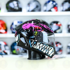 Mũ Fullface Yohe 985 T52 Đen Trắng Hồng FREESHIP