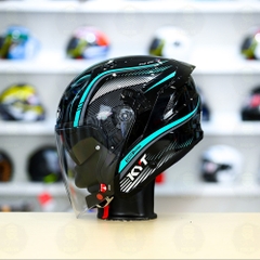 Mũ 3/4 2 kính KYT NFJ Aqua Blue - Freeship