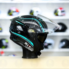 Mũ 3/4 2 kính KYT NFJ Aqua Blue - Freeship