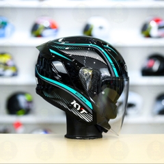 Mũ 3/4 2 kính KYT NFJ Aqua Blue - Freeship