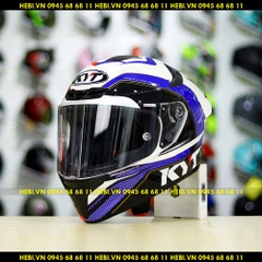 Mũ Fullface KYT TT Course GRAND PRIX Trắng Đỏ Xanh FREESHIP