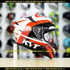 Mũ Fullface KYT TT Course GRAND PRIX Trắng Đỏ Xanh FREESHIP