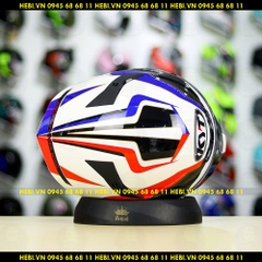 Mũ Fullface KYT TT Course GRAND PRIX Trắng Đỏ Xanh FREESHIP