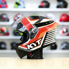 Mũ Fullface KYT TT Course PIRRO Đen Đỏ Trắng Bóng FREESHIP