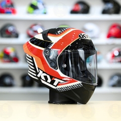 Mũ Fullface KYT TT Course PIRRO Đen Đỏ Trắng Bóng FREESHIP