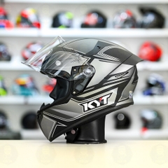 Mũ Fullface KYT TT Course TOURIST Xám Đen Nhám FREESHIP
