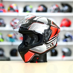 Mũ Fullface KYT TT Course Tourist Xám Đỏ Bóng FREESHIP