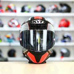 Mũ Fullface KYT TT Course Tourist Xám Đỏ Bóng FREESHIP