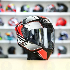 Mũ Fullface KYT TT Course Tourist Xám Đỏ Bóng FREESHIP