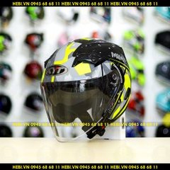 Nón 3/4 2 kính KYT VENOM Minetic Vàng Neon - FREESHIP