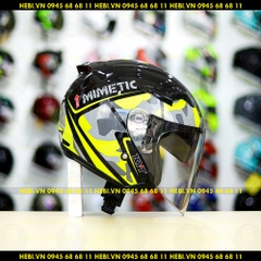 Nón 3/4 2 kính KYT VENOM Minetic Vàng Neon - FREESHIP