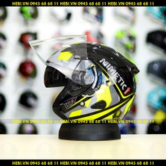 Nón 3/4 2 kính KYT VENOM Minetic Vàng Neon - FREESHIP