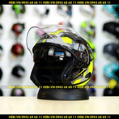 Nón 3/4 2 kính KYT VENOM Minetic Vàng Neon - FREESHIP