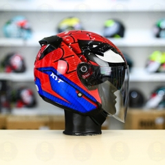 Nón 3/4 2 kính KYT VENOM SIPDERMAN RED/BLUE - FREESHIP
