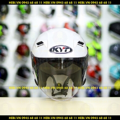 Nón 3/4 2 kính KYT VENOM White Gloss - FREESHIP