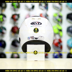 Nón 3/4 2 kính KYT VENOM White Gloss - FREESHIP
