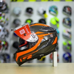 Mũ Fullface LS2 FF327 Xám Xước Cam Bóng FREESHIP