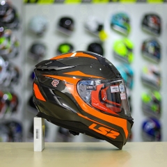 Mũ Fullface LS2 FF327 Xám Xước Cam Bóng FREESHIP