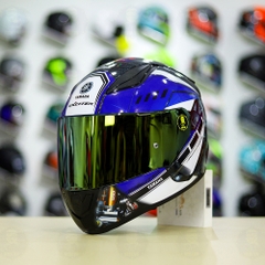 Mũ LS2 FF353 Đen Bóng + Dán Tem Decal Yamaha EXCITER Xanh GP FREESHIP