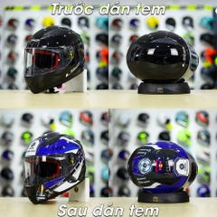 Tem Decal Yamaha Exciter Xanh GP Cho LS2 FF353 - Không Nón - FREESHIP