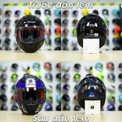 Tem Decal Yamaha Exciter Xanh GP Cho LS2 FF353 - Không Nón - FREESHIP