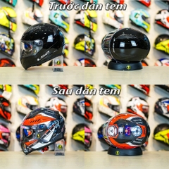 Tem Decal Yamaha Exciter Trắng Đỏ Cho LS2 FF353 - Không Nón - FREESHIP