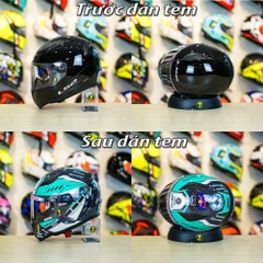 Tem Decal Yamaha Exciter Xanh Ngọc Cho LS2 FF353 - Không Nón - FREESHIP