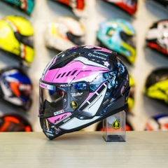 Mũ LS2 FF353 Đen Bóng + Dán Tem Decal Yamaha R15 Pink Candy FREESHIP